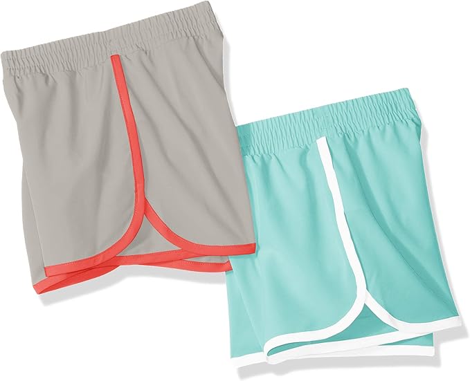 Kid-style is easy with these pack of two active running shorts, a must-have for cartwheels and playgrounds, Essentials Girls' 2-Pack Active Running Short