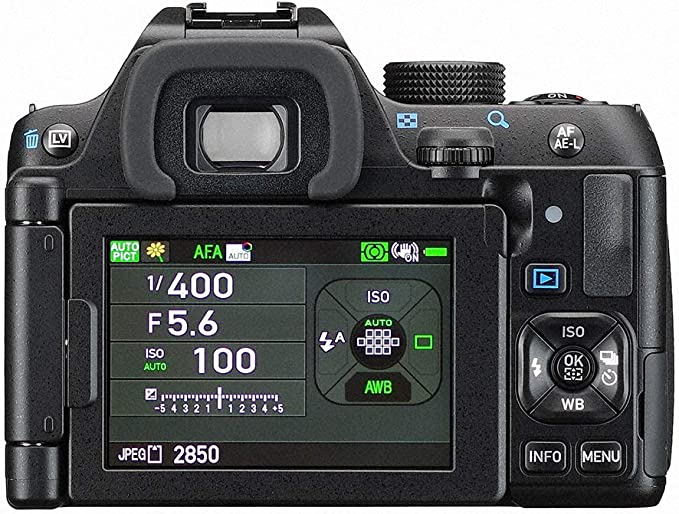 Pentax 16243 K-70 Black Body Only, All Weather DSLR Camera: 24.2MP High-Performance Image Sensor, Optical viewfinder with 100%, 4.5 Steps Shake Reduction high Sensitivity ISO102400 Vari-Angle LCD Monitor