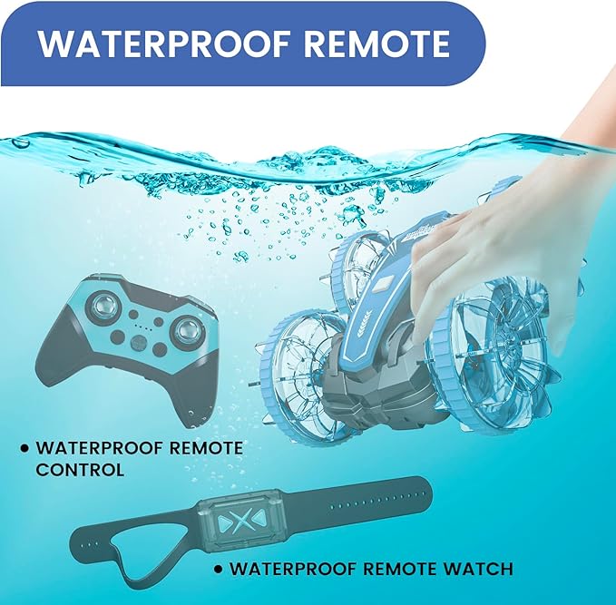 Enjoy seamless control and endless fun, Waterproof Remote Control, RC Stunt Car with LED Lights