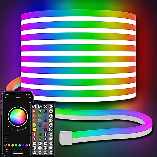 Led Neon Rope Lights 32.8Ft, Music Sync Gaming Led