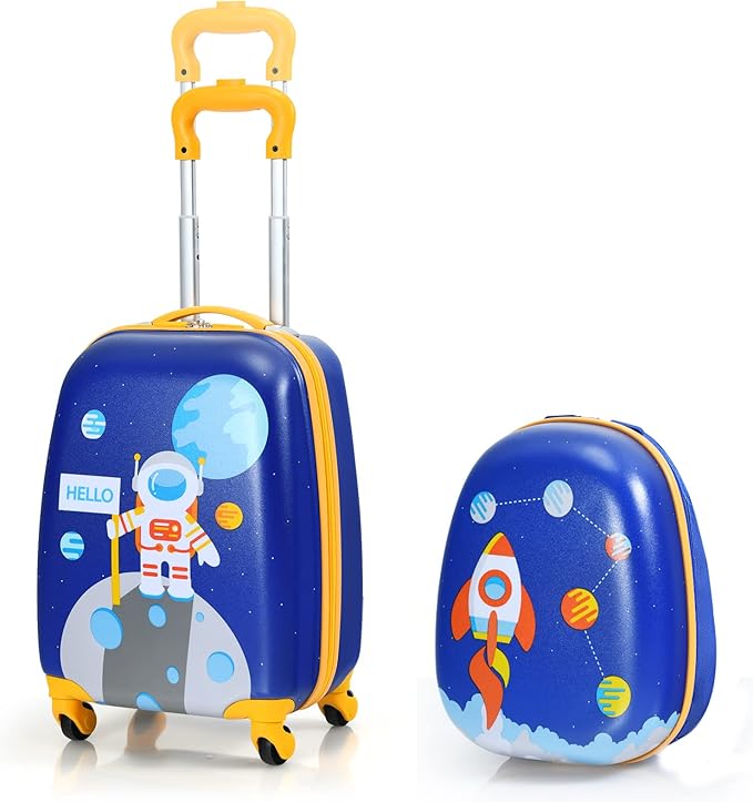 a large carry-on suitcase provide ample space for kids to store books, Kids Carry On Luggage Set, 16