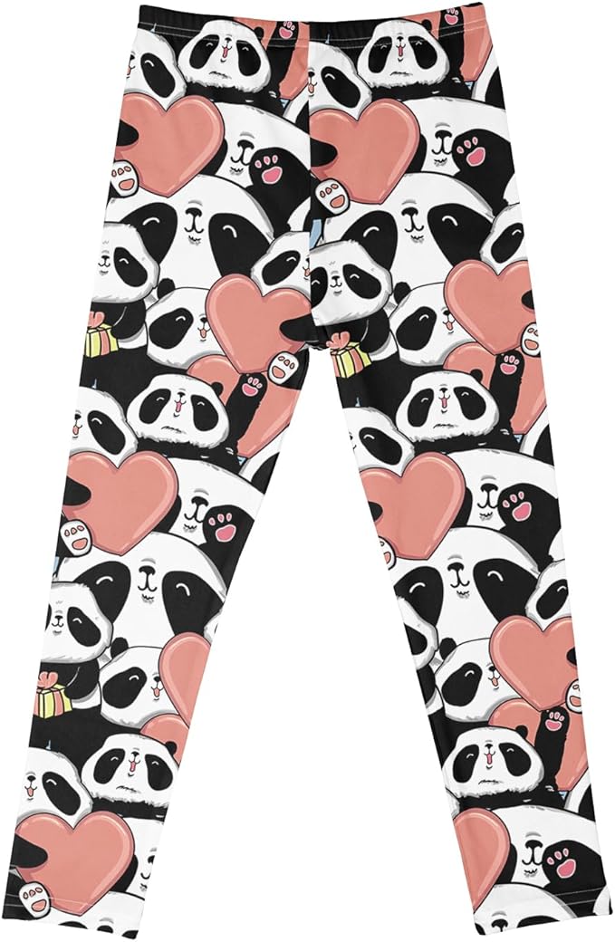 girl's leggings are made of 92% polyester fiber and 8% spandex. The fabric is soft and comfortable, Leggings Little Kids Yoga Pants 3-10 Years