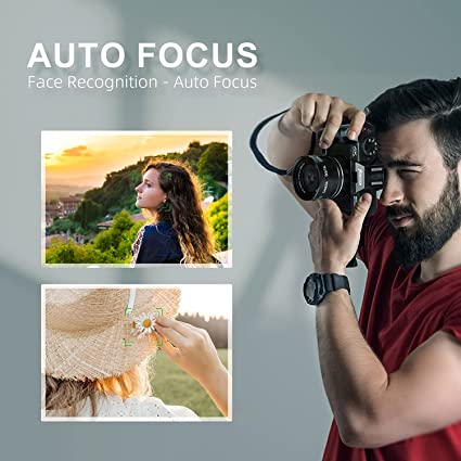 Monitech Digital Cameras for Photography, 4K 48MP Vlogging Camera for YouTube and Video, with 180° Flip Screen,16X Digital Zoom, 2 Batteries, 32GB TF Card