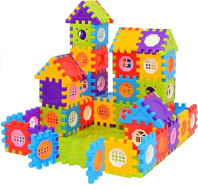 Kids 160 Pcs Jumbo Toy Building Sets – STEM Building Toys –Interlocking Building Blocks, Improves memory, concentration, manual dexterity, hand-eye coordination, color recognition, sorting,