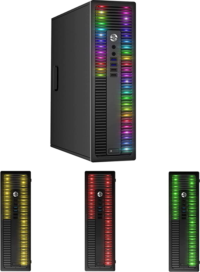 Built RGB Lights PC with 24 Inch Monitor - HP ProDesk Desktop Computer Intel Core i5 6500 Quad-Core Processor 16GB RAM 512GB SSD Win 10 Pro Gaming Keyboard & Mouse