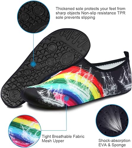 Unisex Soft Beach Shoes Barefoot Water Sports Shoes Breathable Aqua Socks-Semai flexible water shoes can be rotated 360°, and take up almost no space in your luggage to place, foldable size is convenient to take them anywhere.