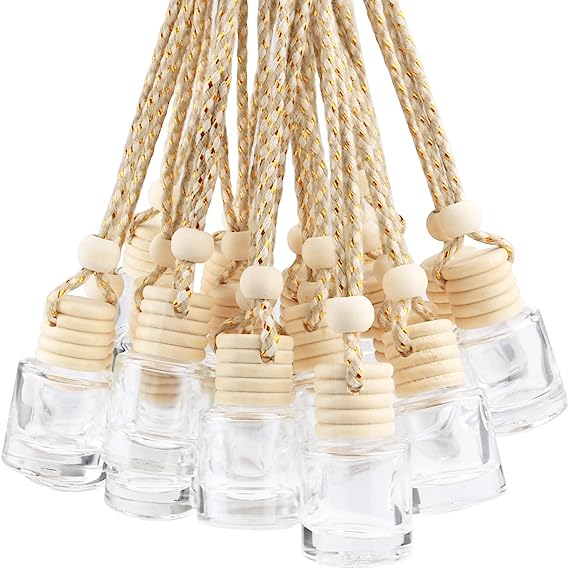 Empty Clear Glass Essential Diffuser Oil, Car Air Freshener Diffuser-20 Pcs