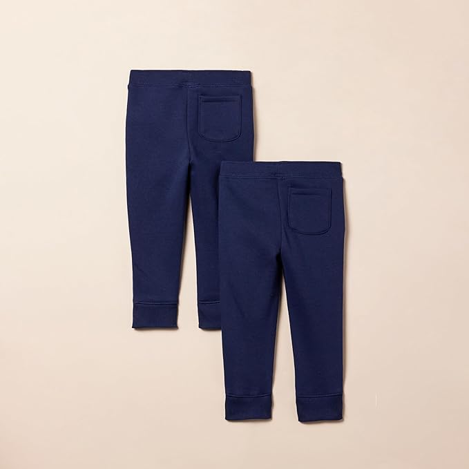 These stylish and comfortable pants are adventure-ready and great for everyday activities, Little Fleece Jogger Sweatpants, 2-Pack Navy, Medium