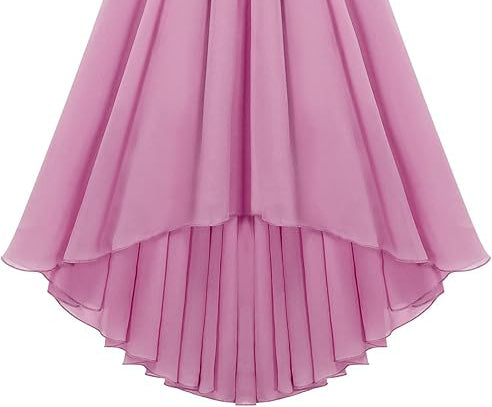Kids girls elegant chiffon party dress off-the-shoulder adjustable spaghetti strap A-line floor length dress for evening, Girls Sparkle Sequin Asymmetric Chiffon Wedding Bridesmaid Flower Girl Dress for Special Occasion