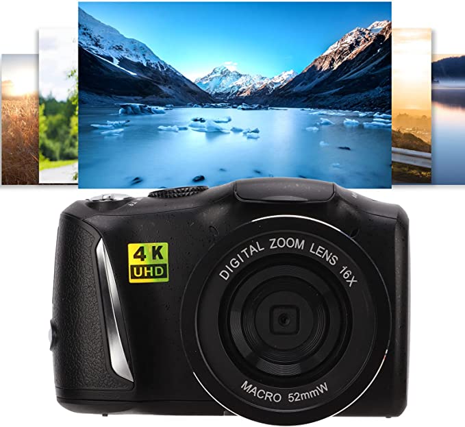 4K Digital Camera, 48MP HD Digital Video Camera Camcorder with 3.2in IPS Screen, 16X Digital Zoom Vlog Camera, for Photography