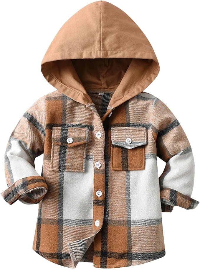 Material: this plaid hooded shirt for boys is made of high-quality cotton, soft and thick, skin-friendly breathable, children feel comfortable wearing.