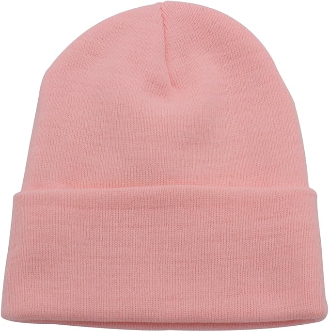 Made of durable knitting acrylic yarn which is lightweight, Unisex Cuffed Plain Skull Knit