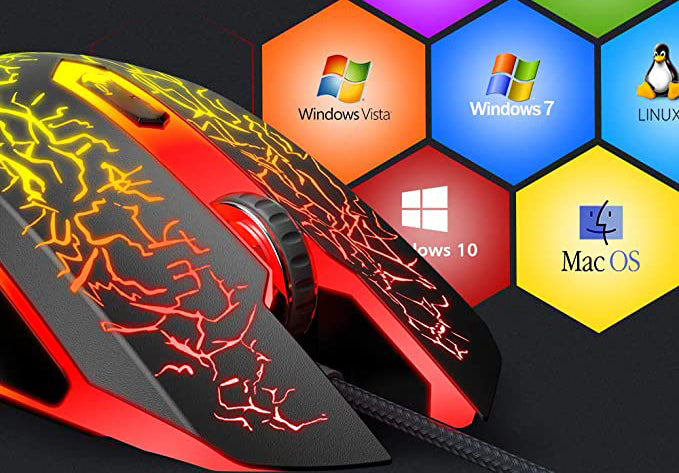 Gaming Mouse, Computer Mouse for Laptop PC with 7 Colors