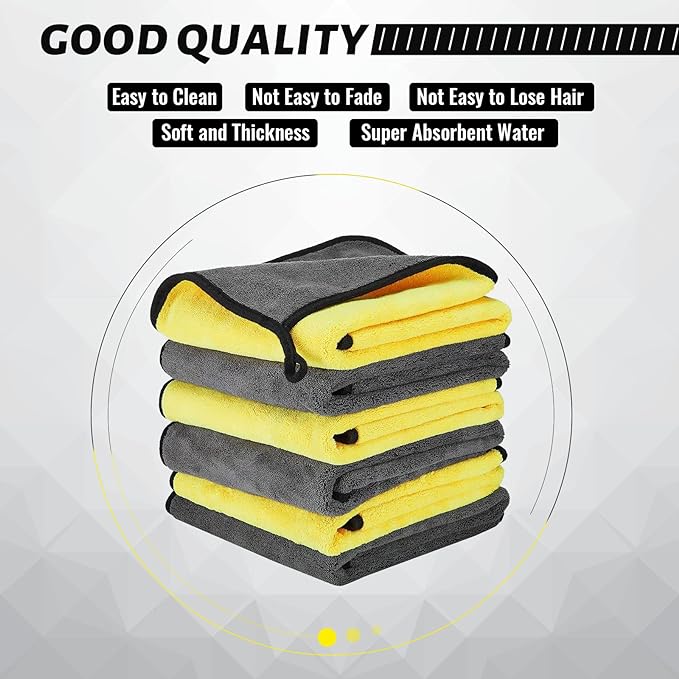 car cleaning kit can be machine washable. And the towel can be tumbled dry after washing, no ironing and bleaching required. 6 PCS Soft Material Microfiber Towels for Cars,