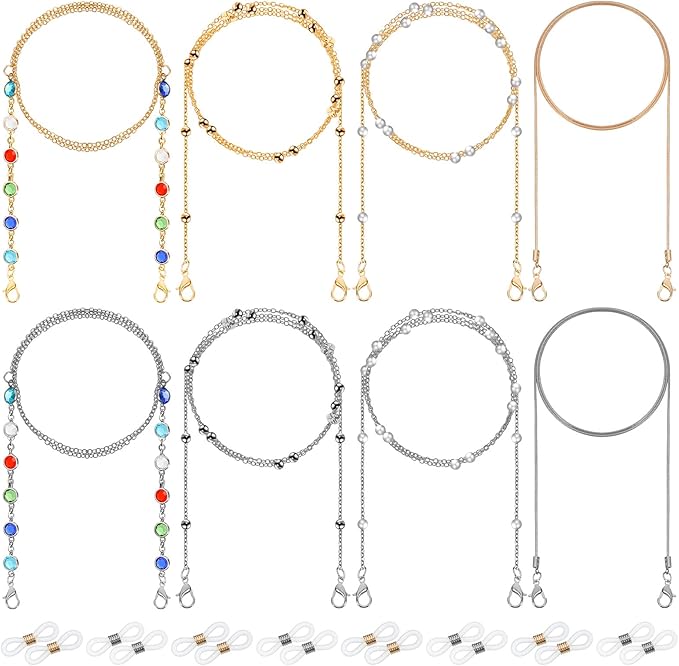 The glasses chain is made of high-quality alloy and beads, which are light and durable, not easily deformed. Easy to install and remove, it can be used for a long time.