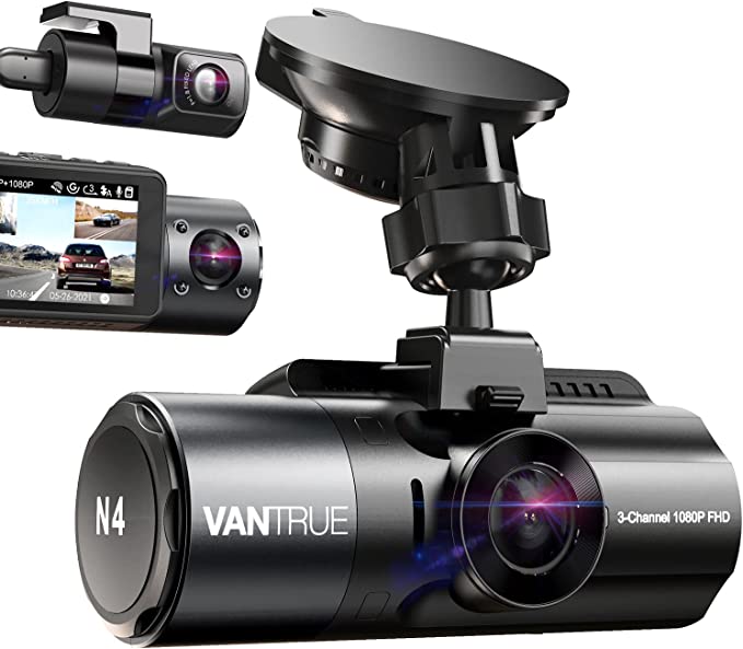 24hr  IR Night Vision, 256GB Max, Channel 4K Dash Cam, Front and Rear
