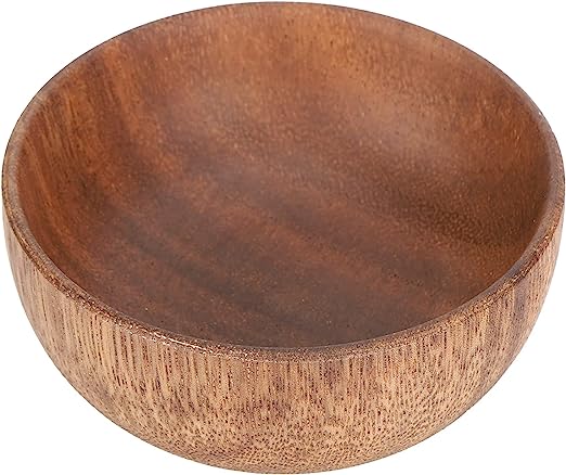 Wood Carved Plates Food Grade Wooden Small Bowl Japanese Dipping Tableware Bowl for Rice Soup Dip, salad Bowl for Dessert Nuts Olive