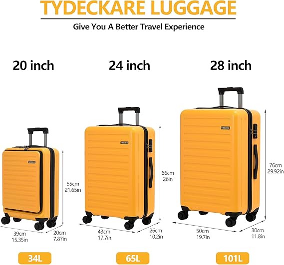 Luggage Set, HardShell Lightweight TSA Lock Only 20