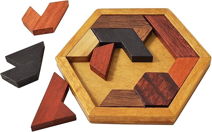 Great For Recreation, Entertainment, Parties and Parent-Child Bonding Time. Classic Chinese Handmade Wooden Puzzle for Children and Adults & Brain Teaser