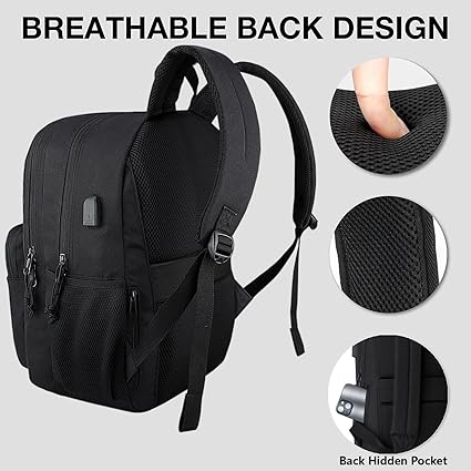 pocket and an extra padded sleeve for tablets or Kindle, can storage books and business files while still having room for daily necessities, travel backpack for Unisex, Anti theft laptop backpack with USB charging port,