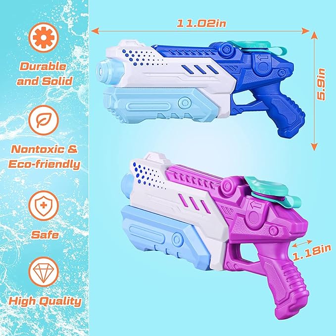 Perfect summer party game with your friends or family.Super Water Guns Soaker with High Capacity 25FT Long Shooting Range for Summer Swimming Pool Beach Outdoor