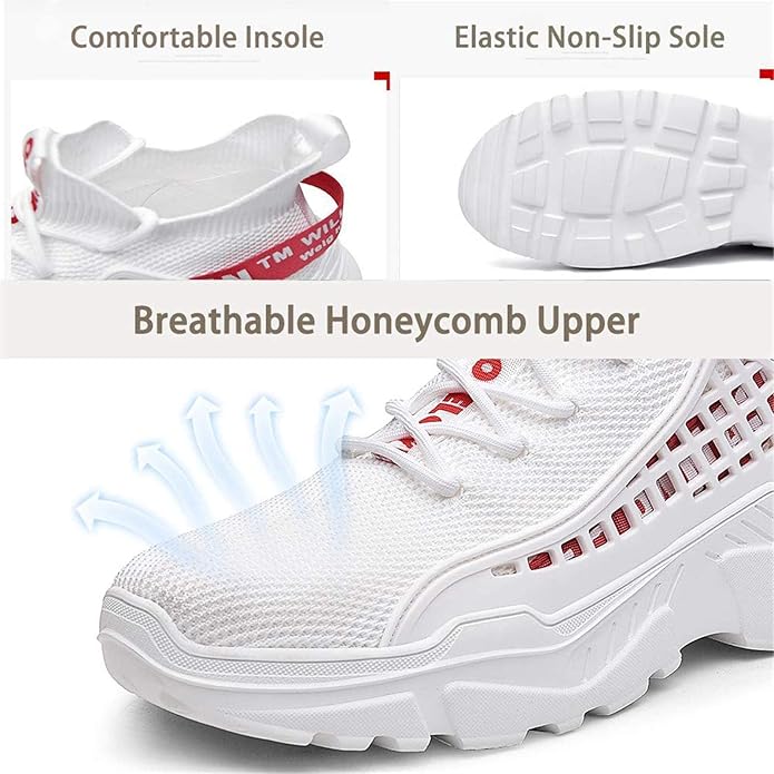 Anti-Collision and Shockproof: Reinforced heel counter helps keep the feet stable and protect from damages while you move, Athletic Walking Running Shoes Casual Sneaker