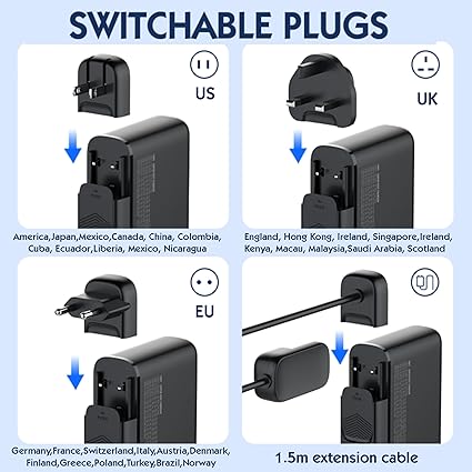 Our universal laptop charger is equivalent to the usb c 100w charger combined with 65w usb c charger or 45w usb-c charger. 40W USB C Charger Block 6 Port LED USB Charging Super Fast Hub Charging Blocks USB C Laptop Charger Replaceable Plug