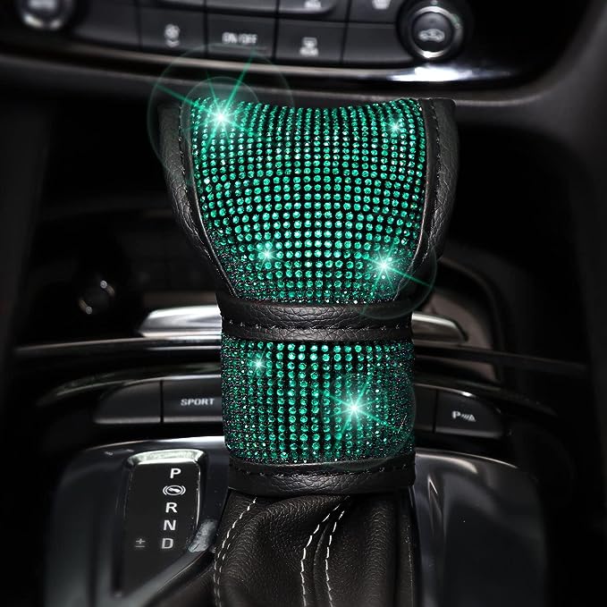Bling Car Accessories Set, Leather and Top diamond craft work. The Bling Crystal Steering Wheel Cover made of durable microfiber leather and diamond, consisted hundreds of shiny rhinestones. Super Sparkly, Better Spotlight, Non-Dropping Diamond,