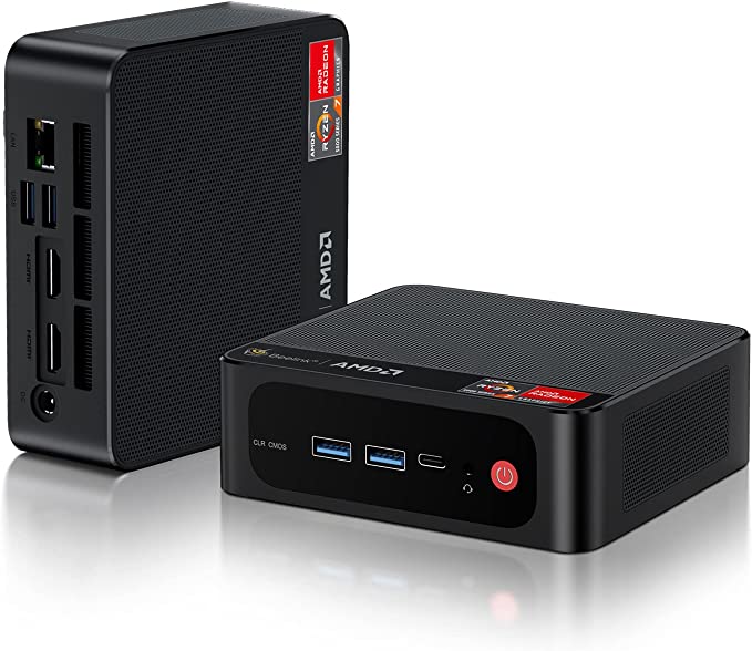 SER5 Mini PC, AMD Ryzen 7 5800H(up to 4.4GHz) 6C/12T, Mini Computer 32GB DDR4 RAM 500GB NVMe SSD, Mini Desktop Computer 4K 60Hz Triple Screen Display 2*HDMI&USB-C WiFi6 BT5.2 WOL 57W HTPC