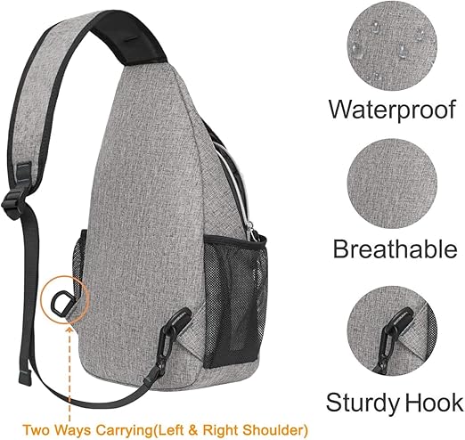 Crossbody Shoulder Bag Travel Hiking Daypack, strap varied from 18(45.7cm) to maximum 36 inch(91.4cm) can be adjusted loose or tight. Perfectly fit your body.