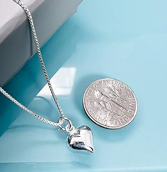 Necklace measure 14 inches plus a 2-inch extender, so it's adjustable to 16 inches. Necklace chain is an Italian made sterling silver box necklace chain, the chain type that does not easily get tangled