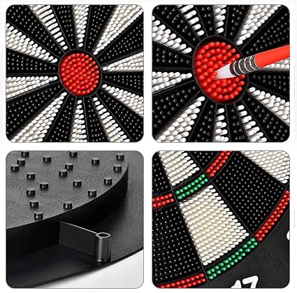 It is a good gift for kids in Children's day, Birthday, Christmas day to build teamwork, Dart Board Set for Kids and Adults, 16 Inch Soft Rubber Dart Game with Standing Bracket and 6 Soft Tip