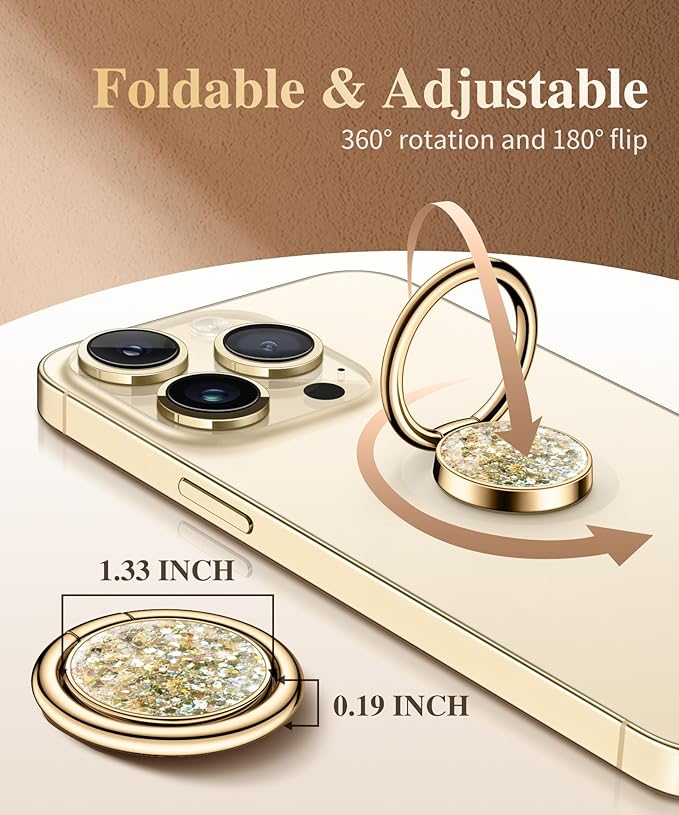 This finger ring stand can be applied to Most smartphones,Metal Kickstand Grip Compatible with iPhone 15 Pro Max/15 Plus/14/13/12 Series & Galaxy S24/S23 Ultra