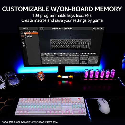 , V500Pro supports sinking format (low profile) that has lower keycaps and noise for productive typing,  Customizable Rainbow RGB Backlit, Multimedia Hotkeys, Removable Top Case, USB-C, Heavy Duty, 2024 Edition, Brown Switch