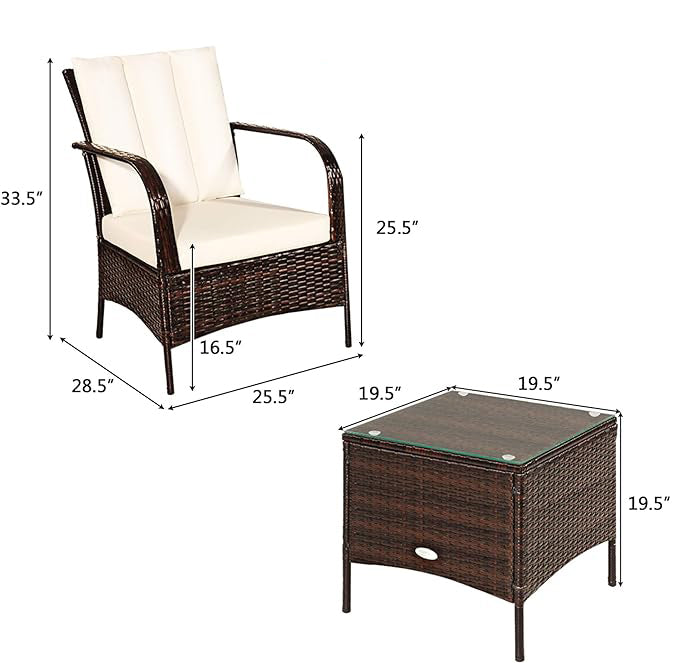 The PE rattan surface is shiny and delicate, just wipe off the dust with a damp cloth. Besides