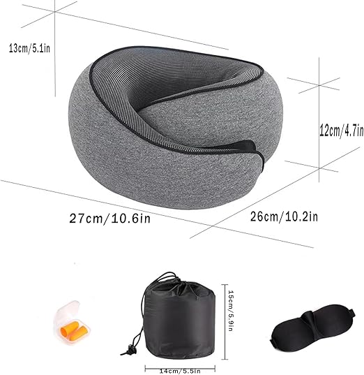 wrap your neck and free your chin, prevents the head from falling forward, Travel Neck Pillow, Aircraft Memory Foam Travel Neck Pillow