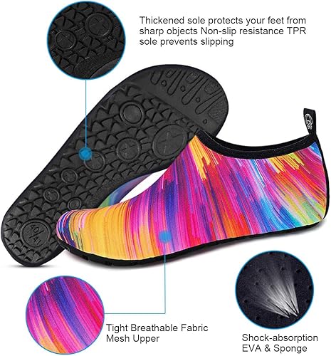 take up almost no space in your luggage to place, foldable size is convenient to take them anywhere, Water Shoes Quick-Dry Swimming Socks, Non-Slip Soft Beach Shoes Barefoot Water Sports Shoes Breathable Aqua Socks