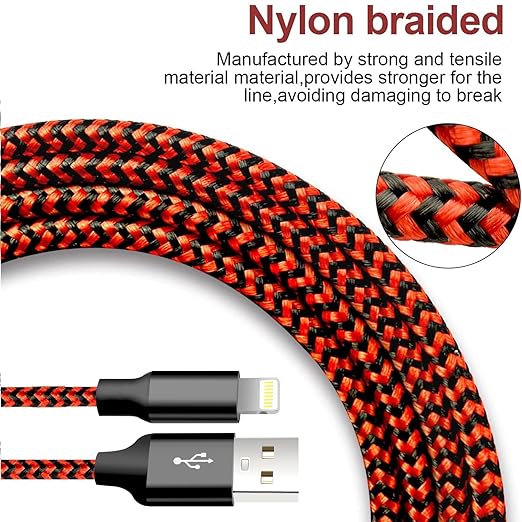 Apple certified built-in terminal and smart chip ensure your Apple devices are charged safely at their fastest possible speed,  iPhone Charger, 5 Pack 3/3/6/6/10FT Apple MFi Certified USB Lightning Cable