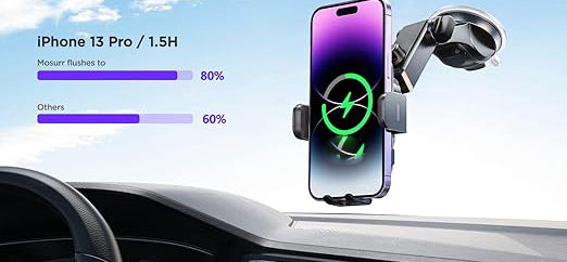 glows to amplify the atmosphere and also makes it easier to operate and drive at night, Phone Holder Car Mount Charger for iPhone 16 15 14 13 12 Mini Pro Max 11,