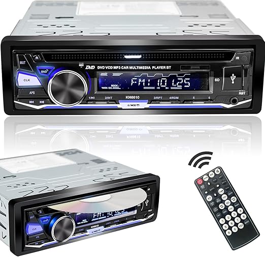 FM/AM/RDS Radio | USB SD AUX Audio Receiver Autoradio, Single Din Car Stereo with CD/DVD Player  Bluetooth
