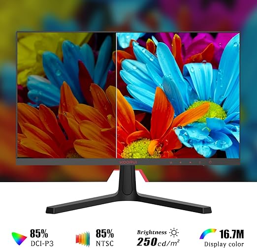 The blazing fast 165Hz Refresh Rate displays smooth images, enhancing the overall experience in any game, 24 Inch Computer Monitor, FHD 1080P Gaming Monitor 165Hz VA 1ms Build-in FreeSync, Compatible G-sync, LED Monitors with Ultra-Thin,
