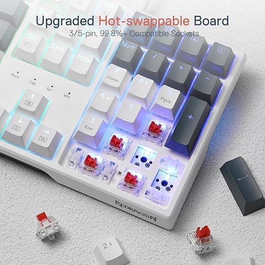 Up to 19 presets backlighting modes are free to choose by the keyboard itself. Brightness and flowing speed is also adjustable on board.   K668 RGB Gaming Keyboard, 104 keys + Extra 4 Hotkeys Wired Mechanical Keyboard w/Sound Absorbing Foams