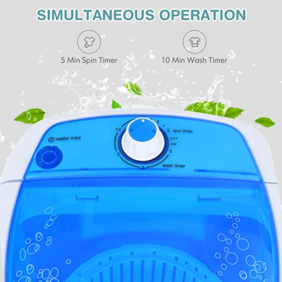 Portable Washing Machine, Mini Washer and Dryer Combo, 5.5lbs Washing Capacity