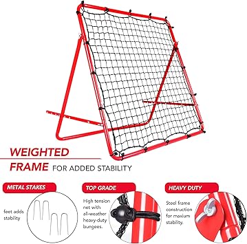 high tension rebound net. Designed for players training together or solo, Soccer Rebound Net Training Soccer Kickback Target Goal Net