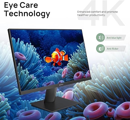 The UHD 27 inch computer monitor adopts 60Hz refresh rate and OD accelerate,IPS Computer Monitors, HDR10, 90% DCI-P3, Frameless, 2X HDMI 2.0 & DisplayPort 1.4, VESA Mountable, Eye Care