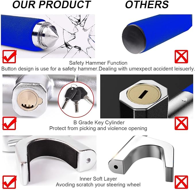 Adjustable Length Clamp Double Hook Universal Fit Emergency Hammer