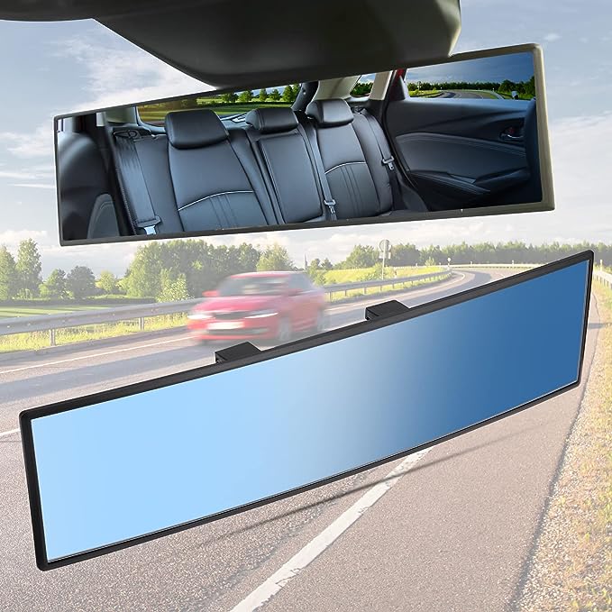 Wide Angle Rear View Mirror to Reduce Blind Spot Effectively Trucks,  rearview mirror is made of high quality and high definition glass providing you perfect visibility and clear & real images, No more overlapped or distorted images anymore.