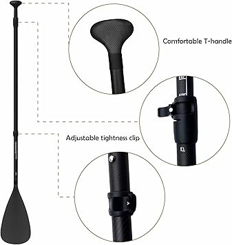 3-Piece, offering custom control and stability for beginners and experts alike,  Full Carbon Fiber Kayak Paddle - Ultra Lightweight