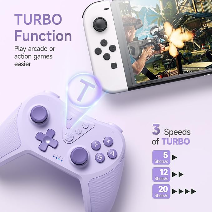 allowing for seamless integration with games, Switch/Switch Lite/Switch OLED, Switch Remote Gamepad with Joystick, Adjustable Turbo Vibration, Ergonomic Non-Slip
