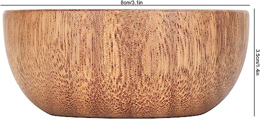 Wood Carved Plates Food Grade Wooden Small Bowl Japanese Dipping Tableware Bowl for Rice Soup Dip, salad Bowl for Dessert Nuts Olive